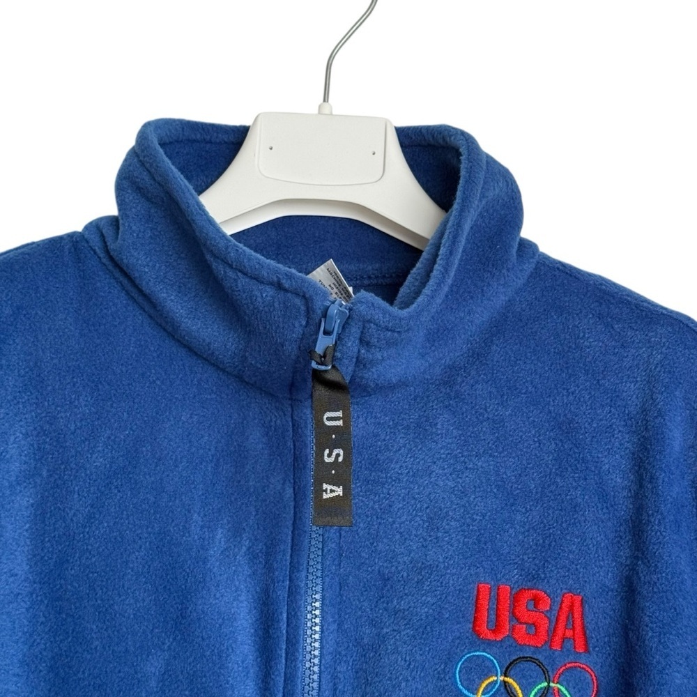 U.S. Olympic Committee USA Blue Fleece Vest Full-Zip Men's Size XL Made in USA - Picture 3 of 5